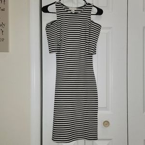 H&M bodycon shoulder less striped dress